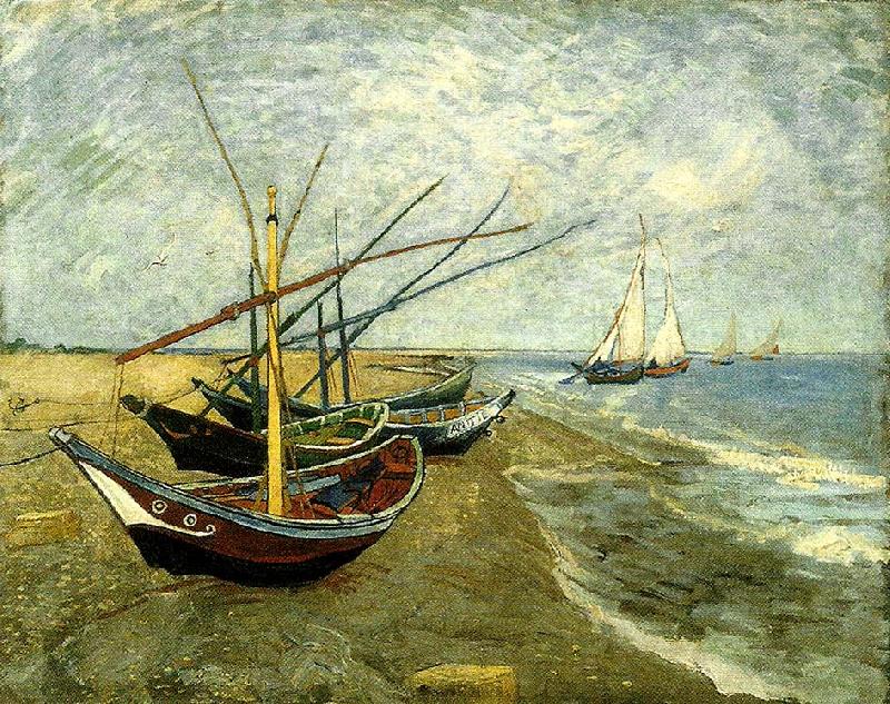 Vincent Van Gogh fiskear pa stranden vid saintes-mariesbat china oil painting image